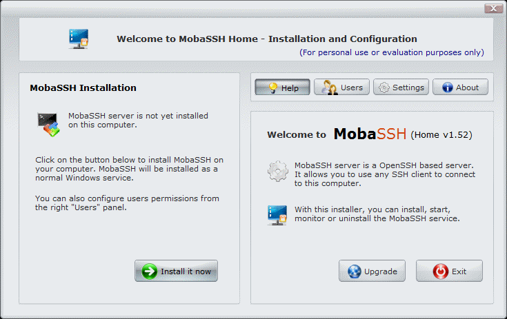 MobaSSH SSH server for Windows
